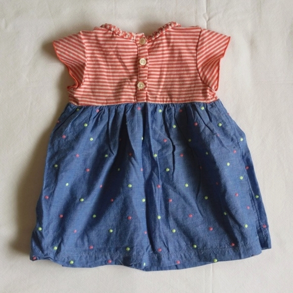 tucker + tate embroidered dot chambray mix dress 6 months baby girl - Picture 7 of 8